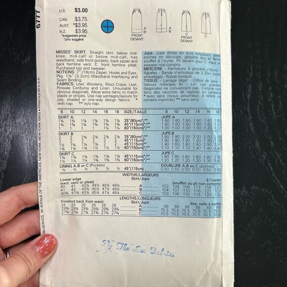 VTG- skirt pattern office business casual- size 8-12 sewing pattern- midi skirt - Picture 4 of 5